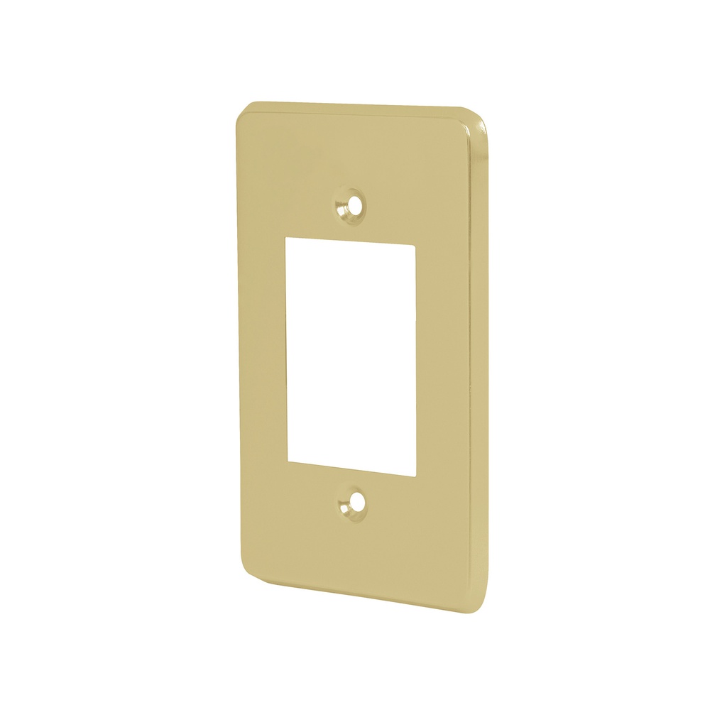 Placa 3 modulos, de aluminio, linea Economica, Volteck