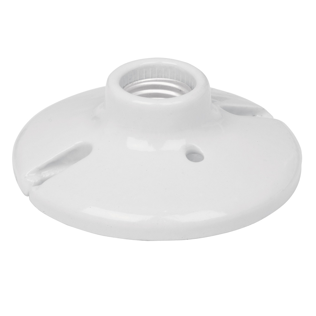 Portalampara de porcelana, 4-1/2', redonda, Volteck