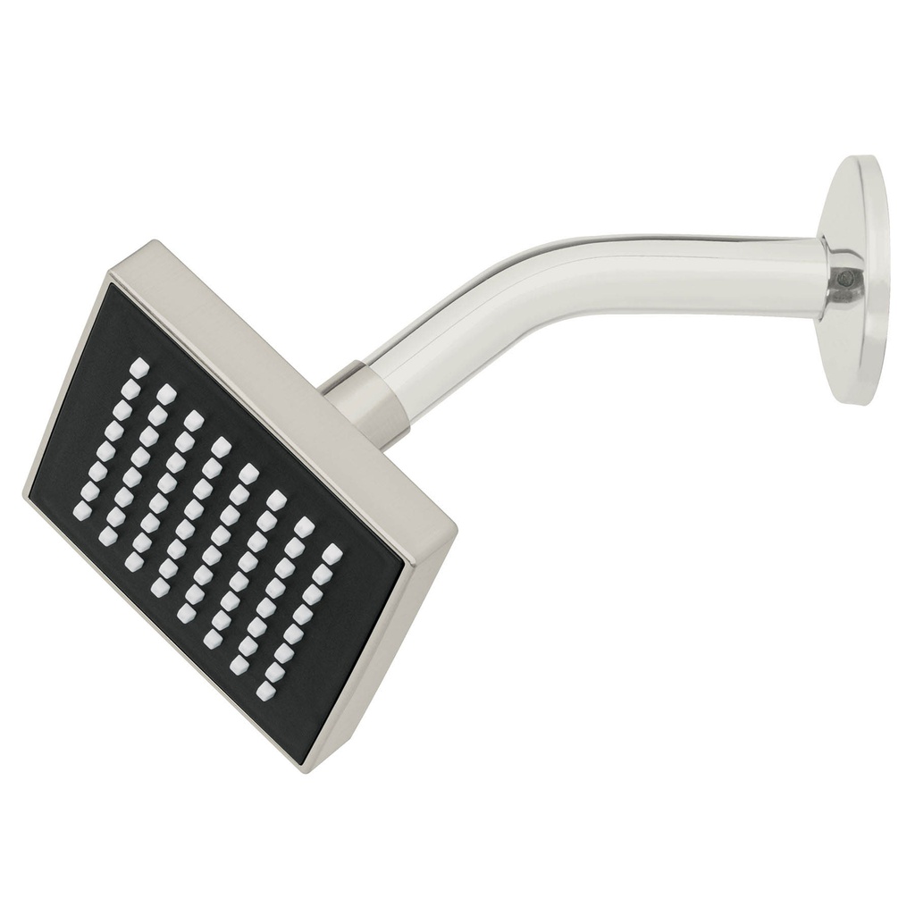 Regadera cuadrada ABS 4' acabado satin con brazo, Foset