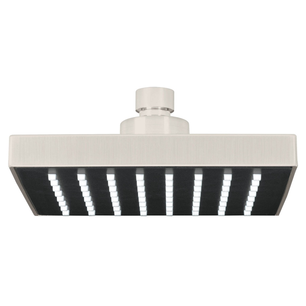 Regadera cuadrada ABS 6' acabado satin sin brazo, Foset