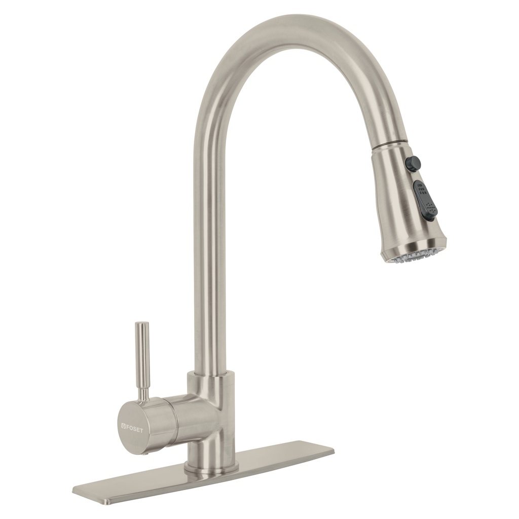 Monomando para fregadero, cuello extraible, satin, Tubig