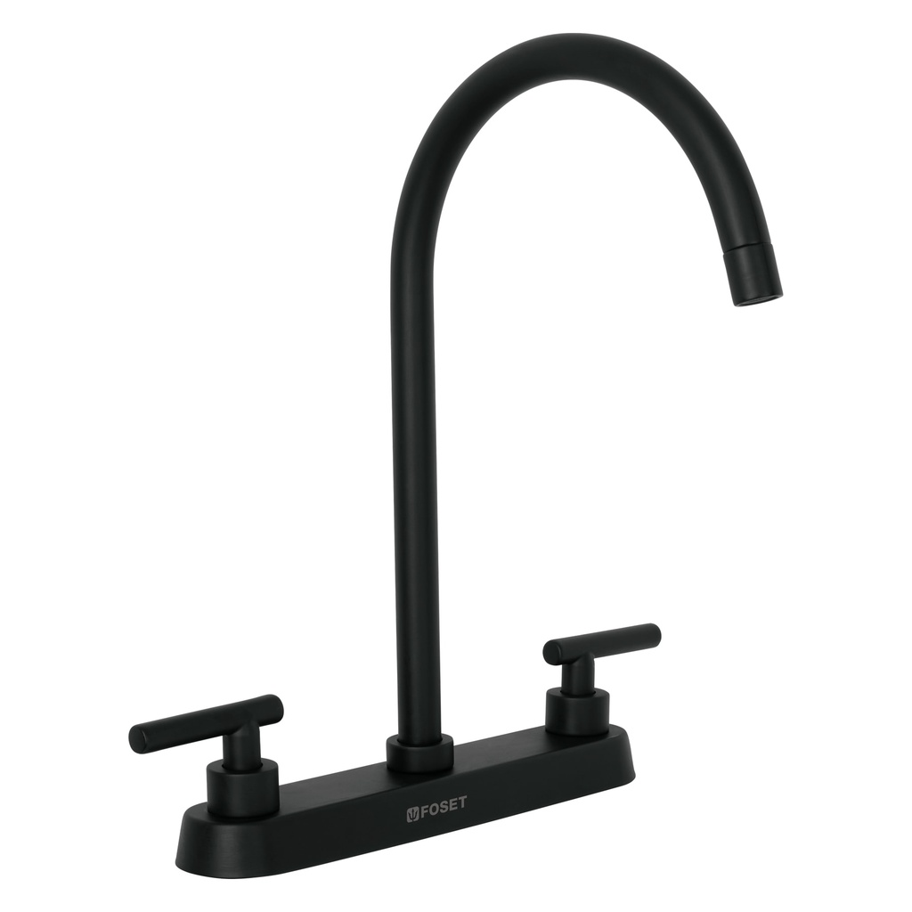 Mezcladora para fregadero,manerales palanca,negro mate,Tubig