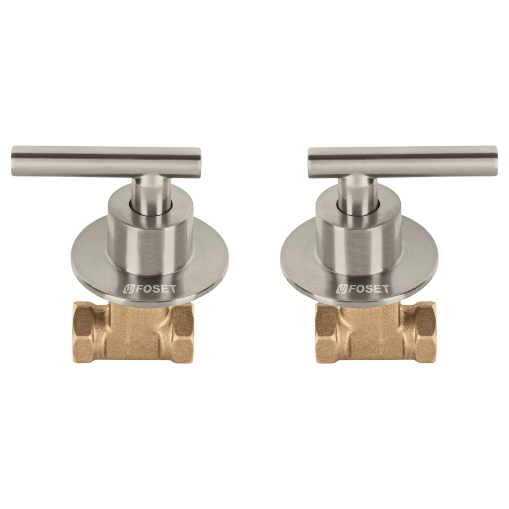 Juego llaves empotrar roscables, palanca satin, Tubig