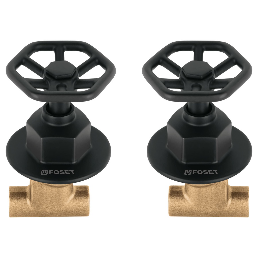 Juego llaves empotrar soldables, volante negro, Tubig