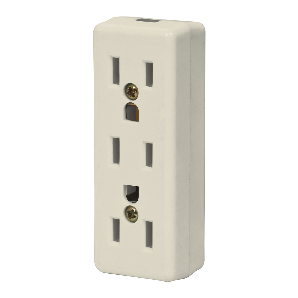 Multicontacto triple para extension, 2 polos + tierra