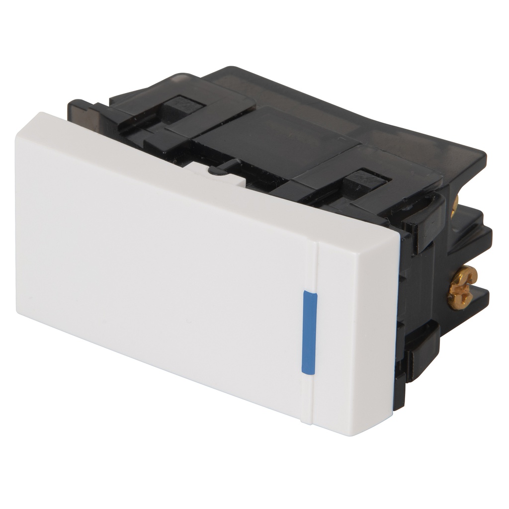 Interruptor de 3 vias, 1 modulo, linea Española,color blanco