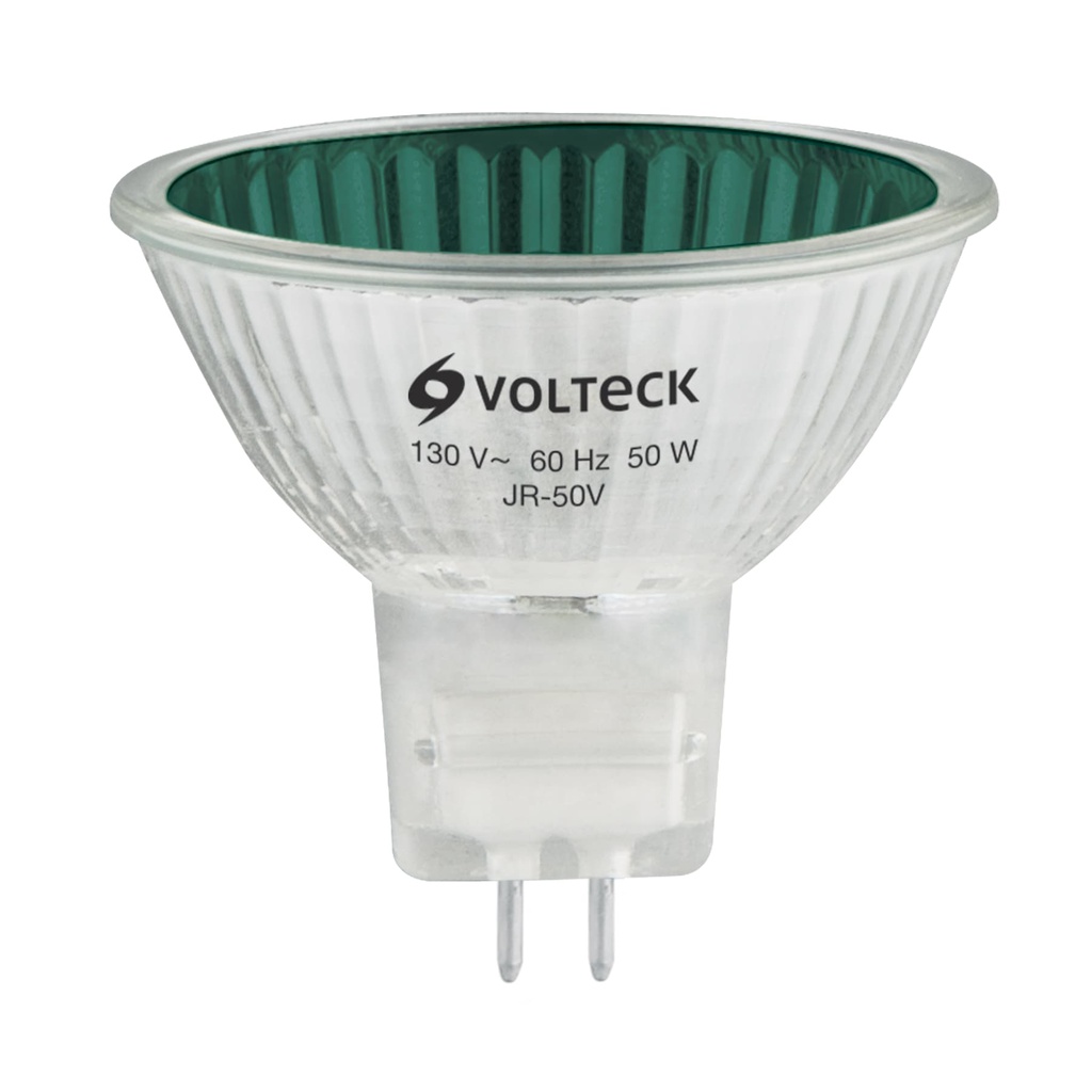 Lampara de halogeno verde 50 W tipo MR16 en caja, Volteck