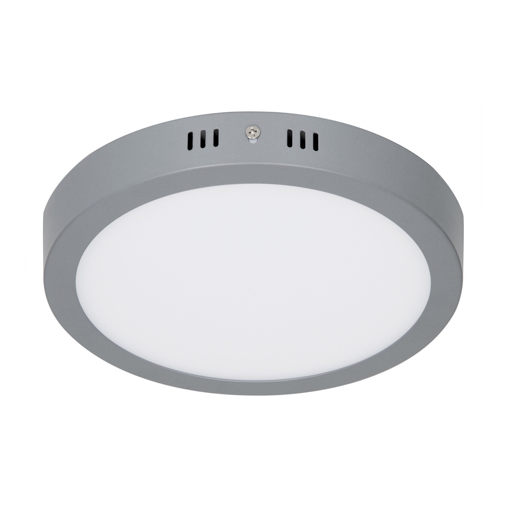 Luminario LED tipo plafon 18 W, redondo, luz de dia, gris