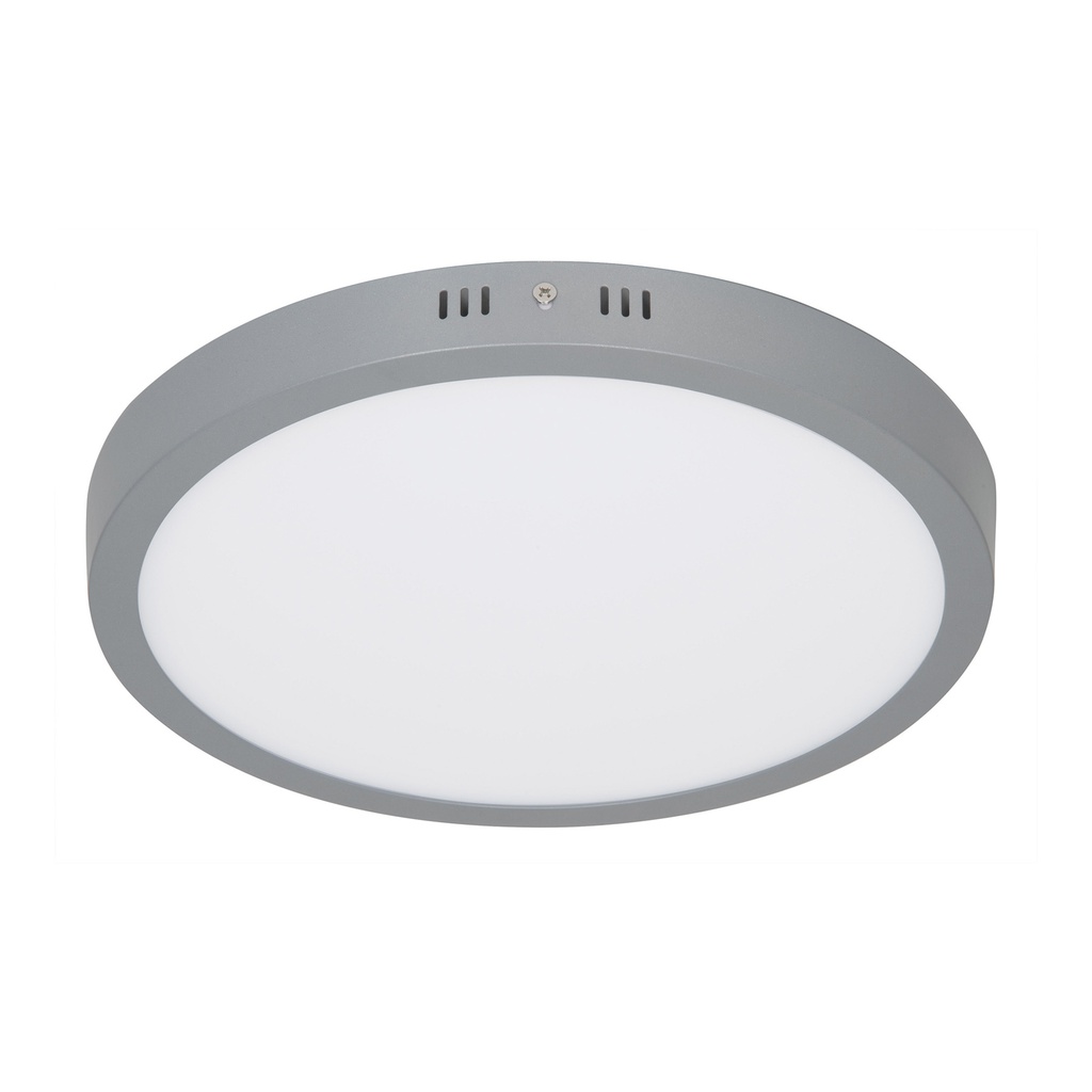Luminario LED tipo plafon 24 W, redondo, luz de dia, gris