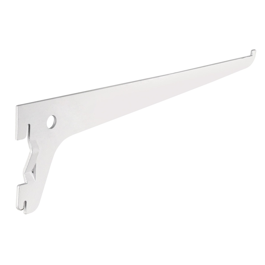 Mensula plana blanca para cremallera sencilla, 25cm, Fiero