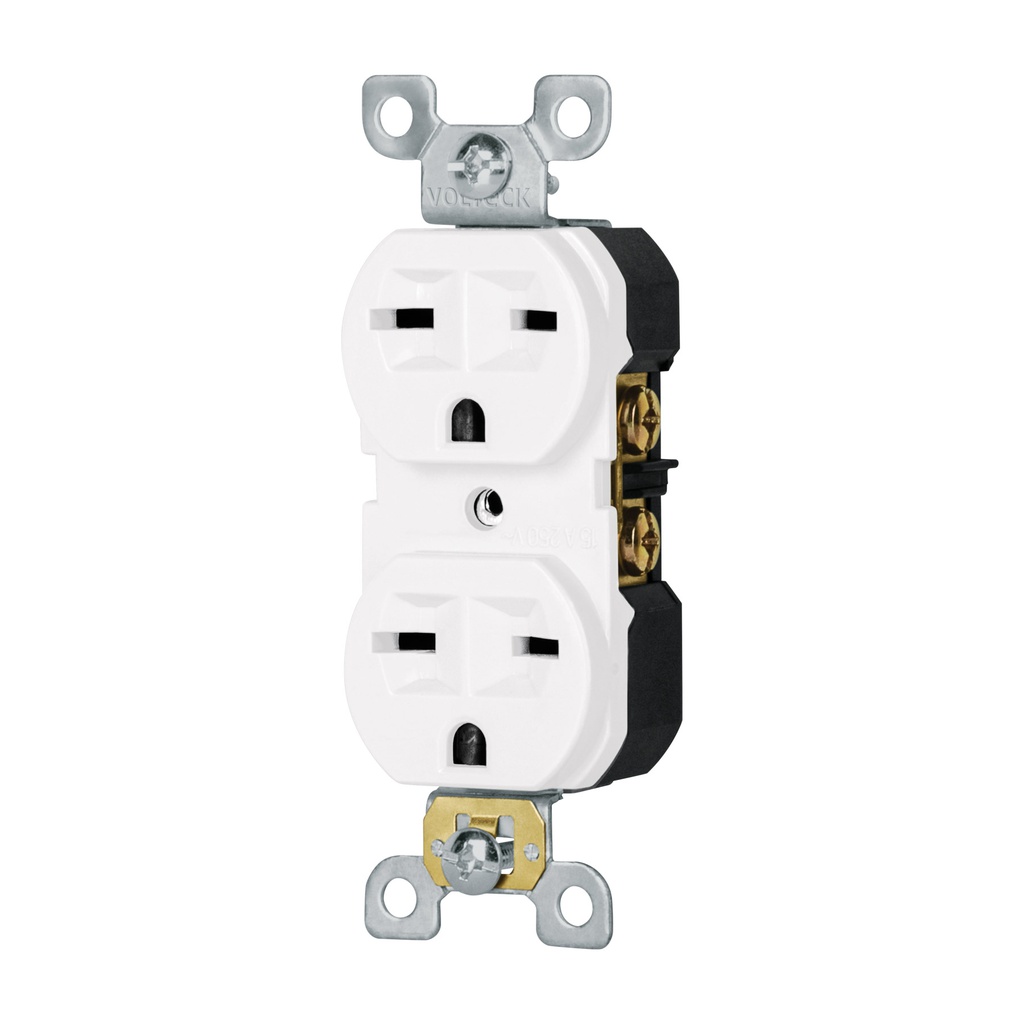 Contacto duplex, cara de chino, Standard, blanco, Volteck