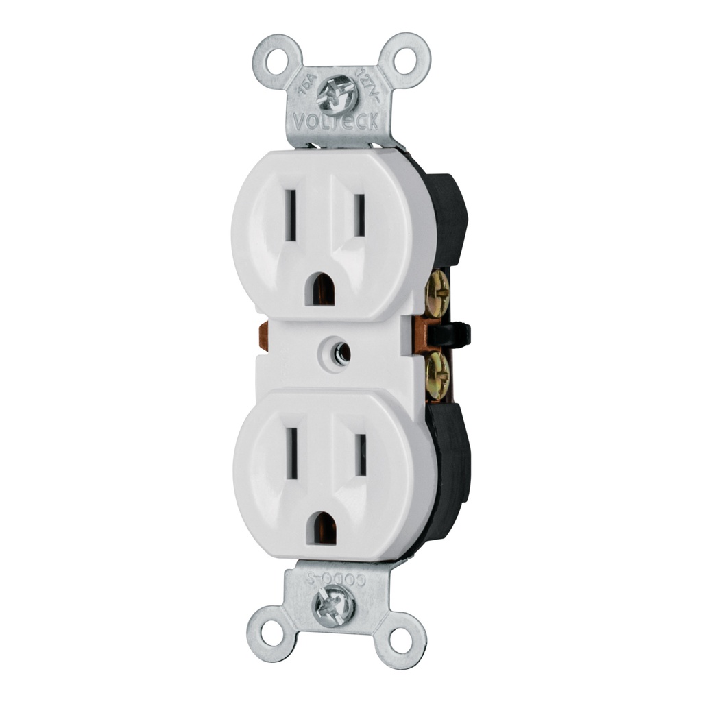 Contacto duplex, 2 polos 3 hilos, Standard, granel, blanco