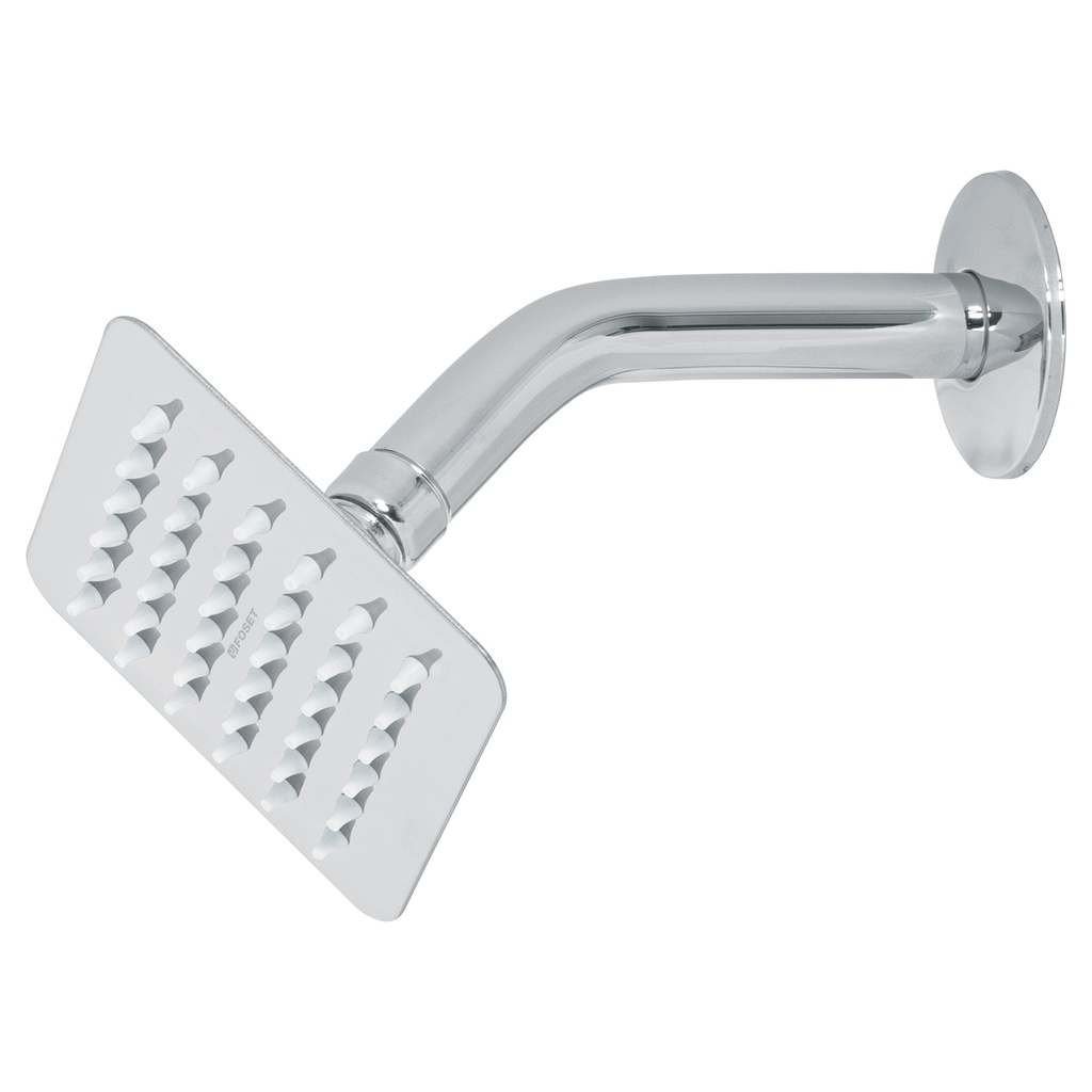 Regadera cuadrada 4', acero inox, con brazo, cromo, Tubig