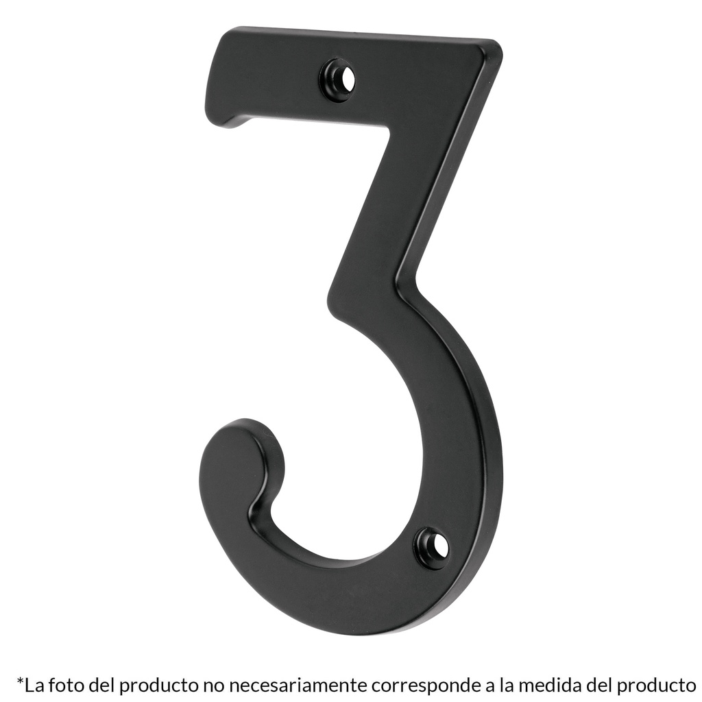 Numero 0 de laton solido 4', negro,  Hermex