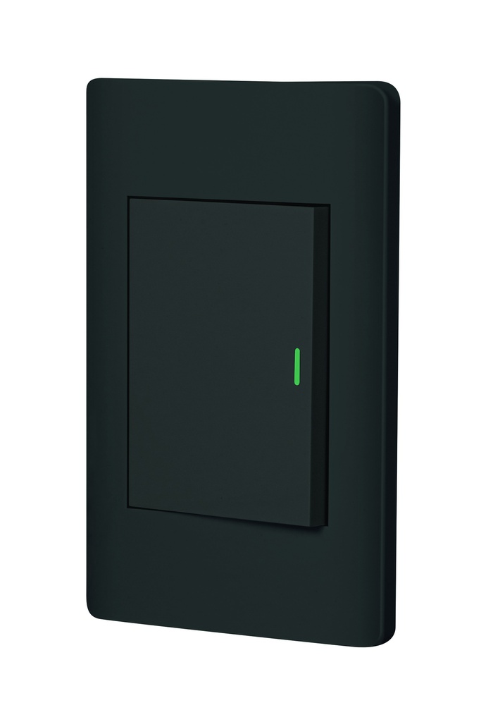 Placa armada negra 1 interruptor 3 modulos, Lisboa, Volteck