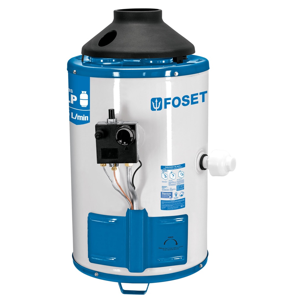 Calentador de paso, rapida recup, 6L, 1 serv, gas LP, Foset