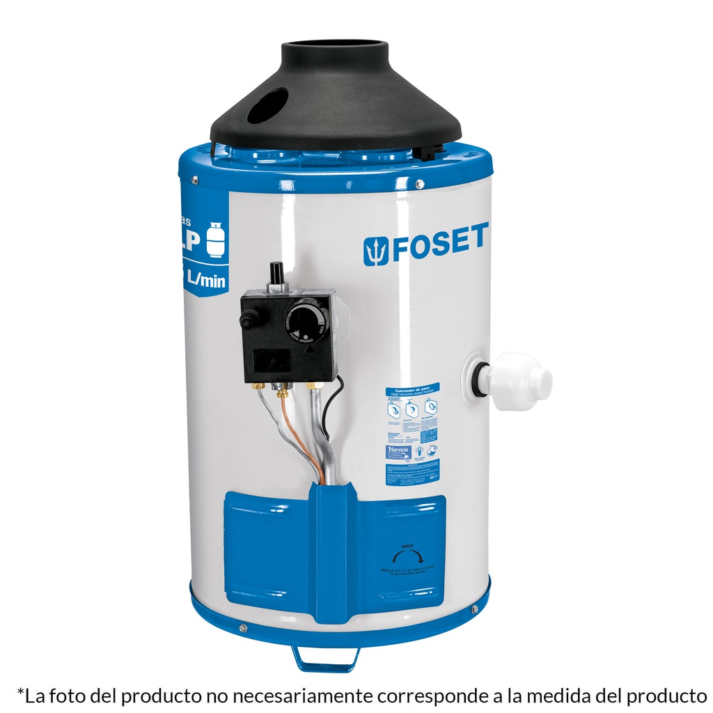 Calentador de paso, rapida recup, 6L, 1 serv, gas nat, Foset