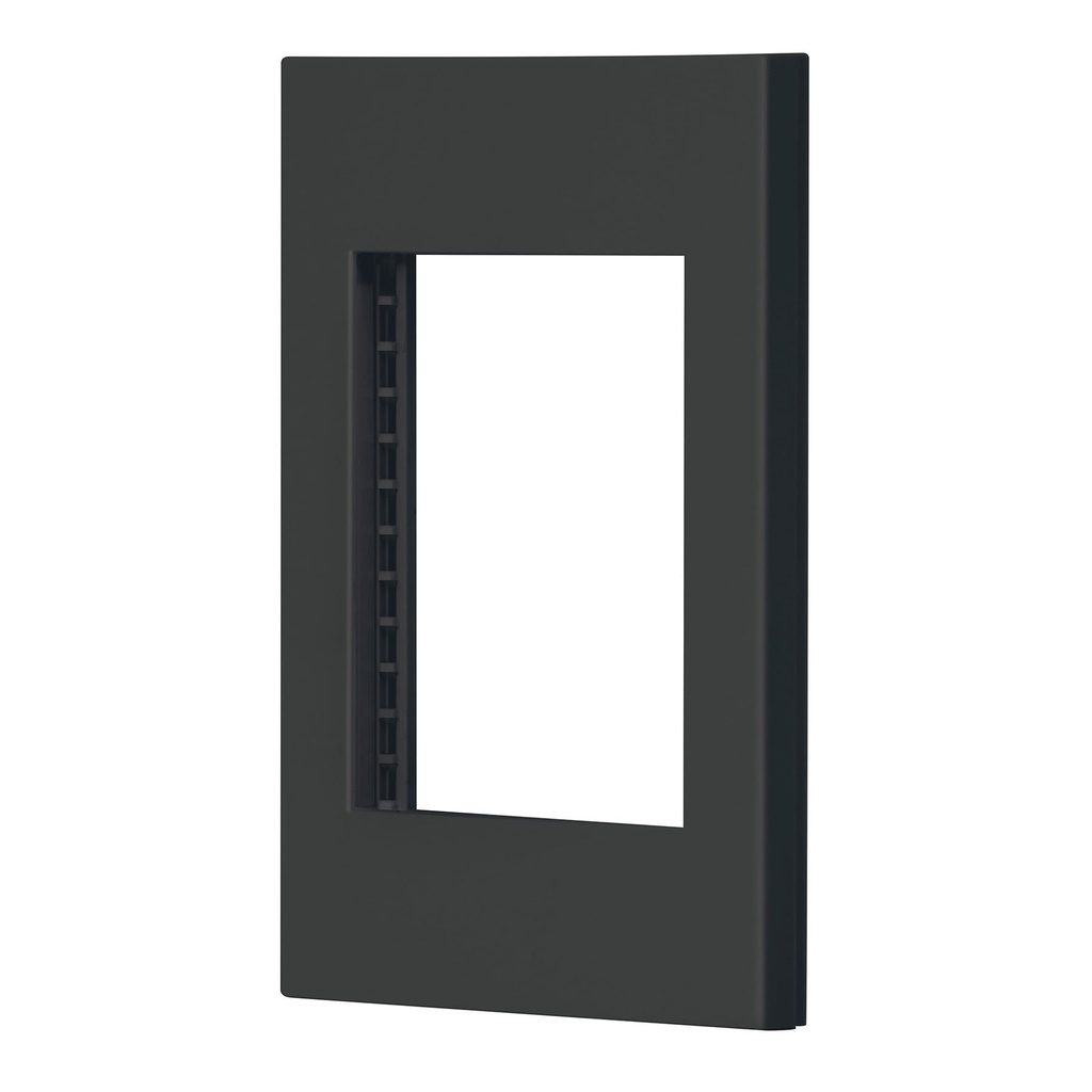 Placa 1 ventana, 3 modulos, linea Española, color negro