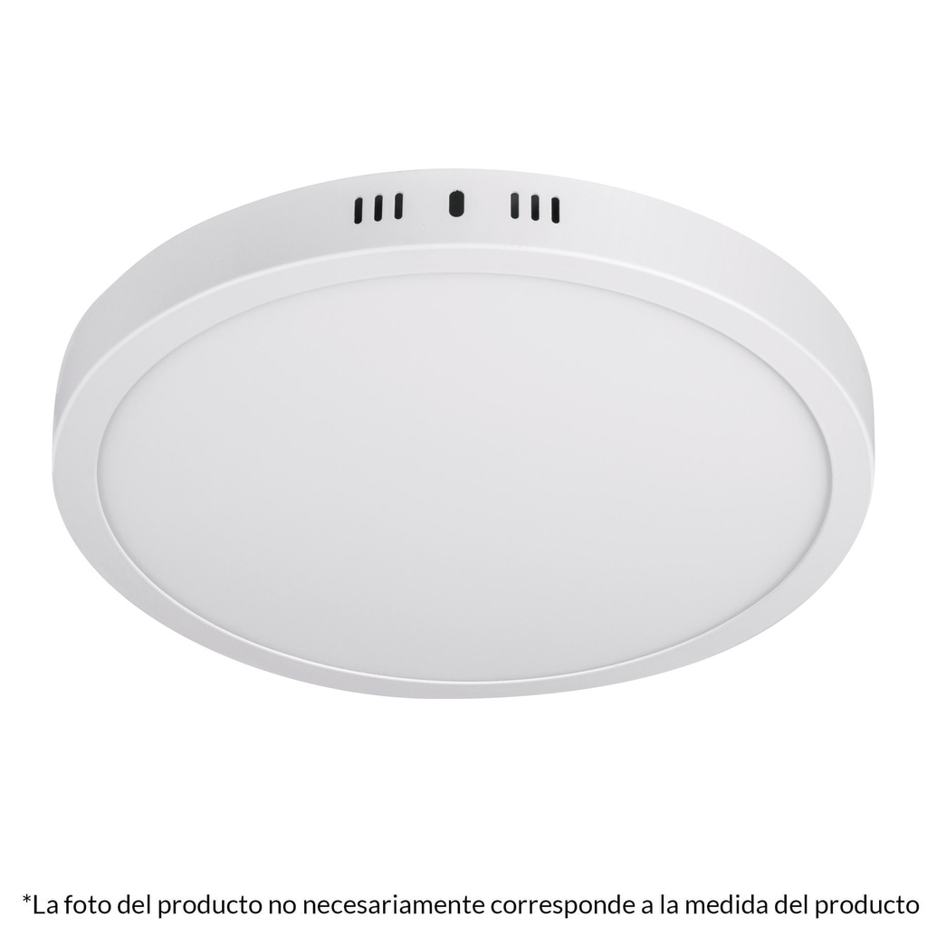 Luminario LED tipo plafon 24 W, redondo, luz calida, blanco