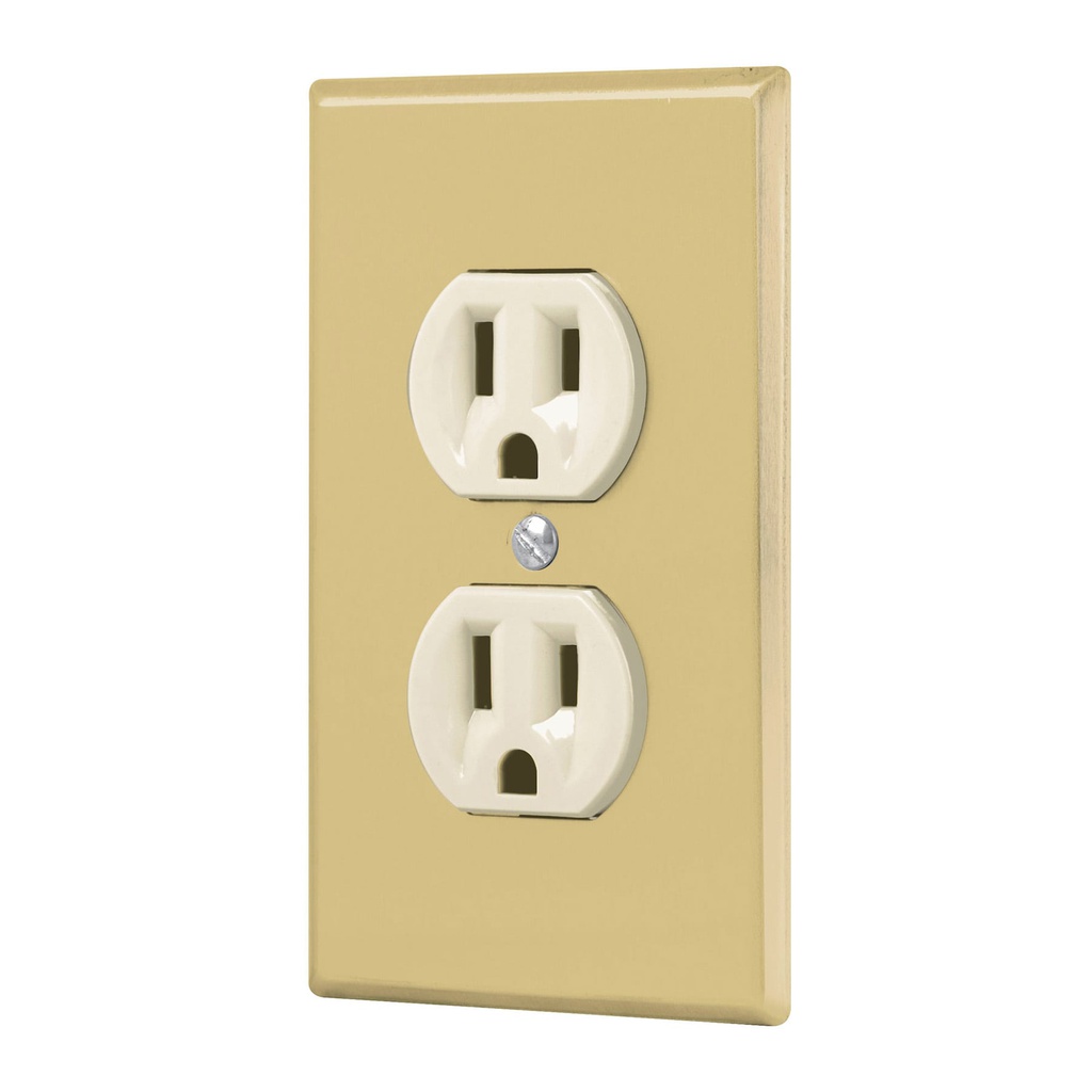 Placa armada 2 contactos polarizados,linea Standard,aluminio