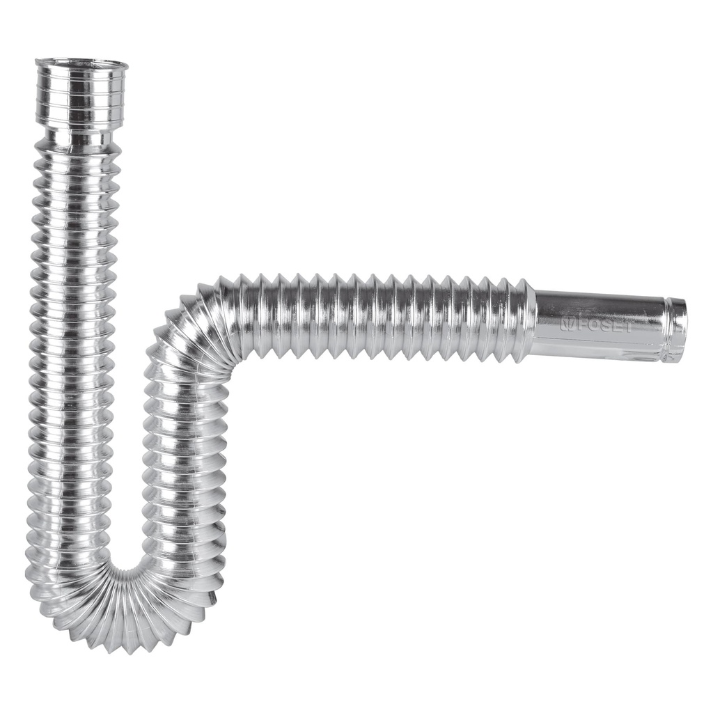 Cespol flexible, polietileno cromo, para lavabo y fregadero