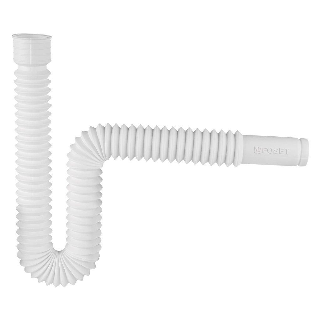 Cespol flexible, polietileno blanco, para lavabo y fregadero