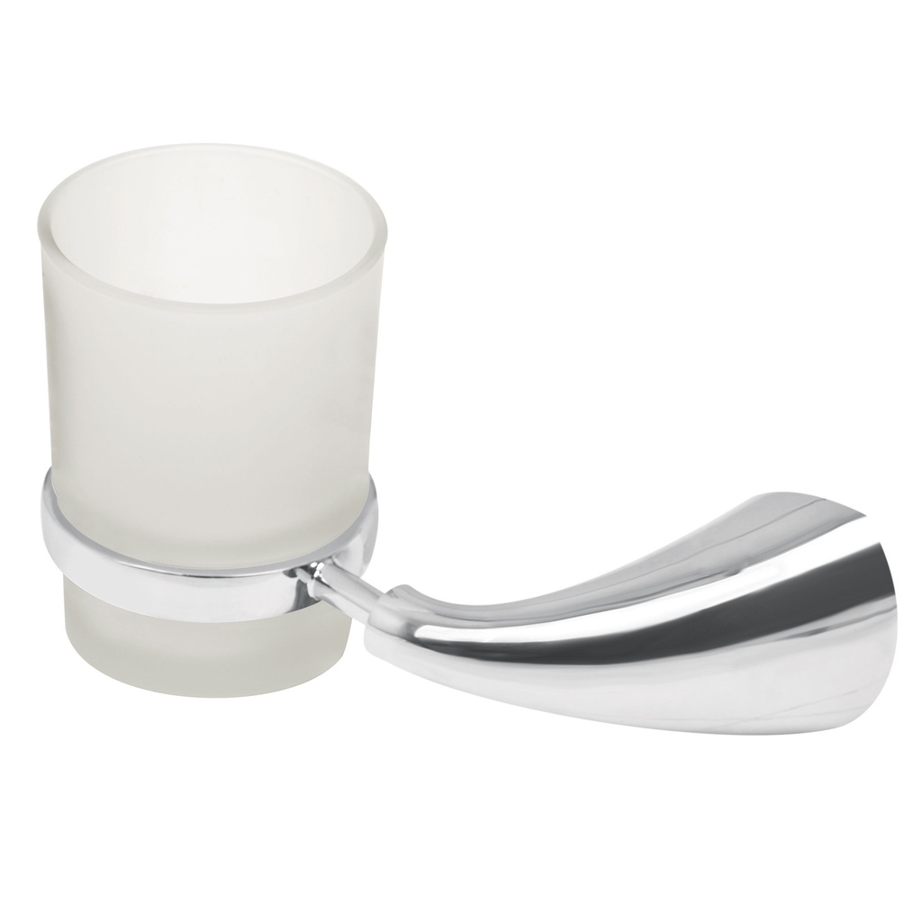 Portavaso cepillero metalico con vaso de vidrio, Foset Aero