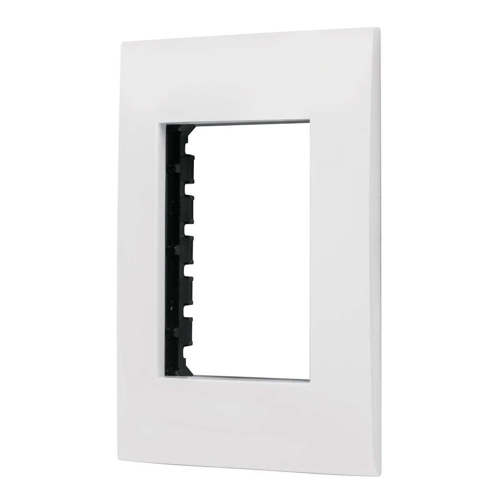 Placa 3 modulos de ABS, linea Oslo, color blanco, Volteck