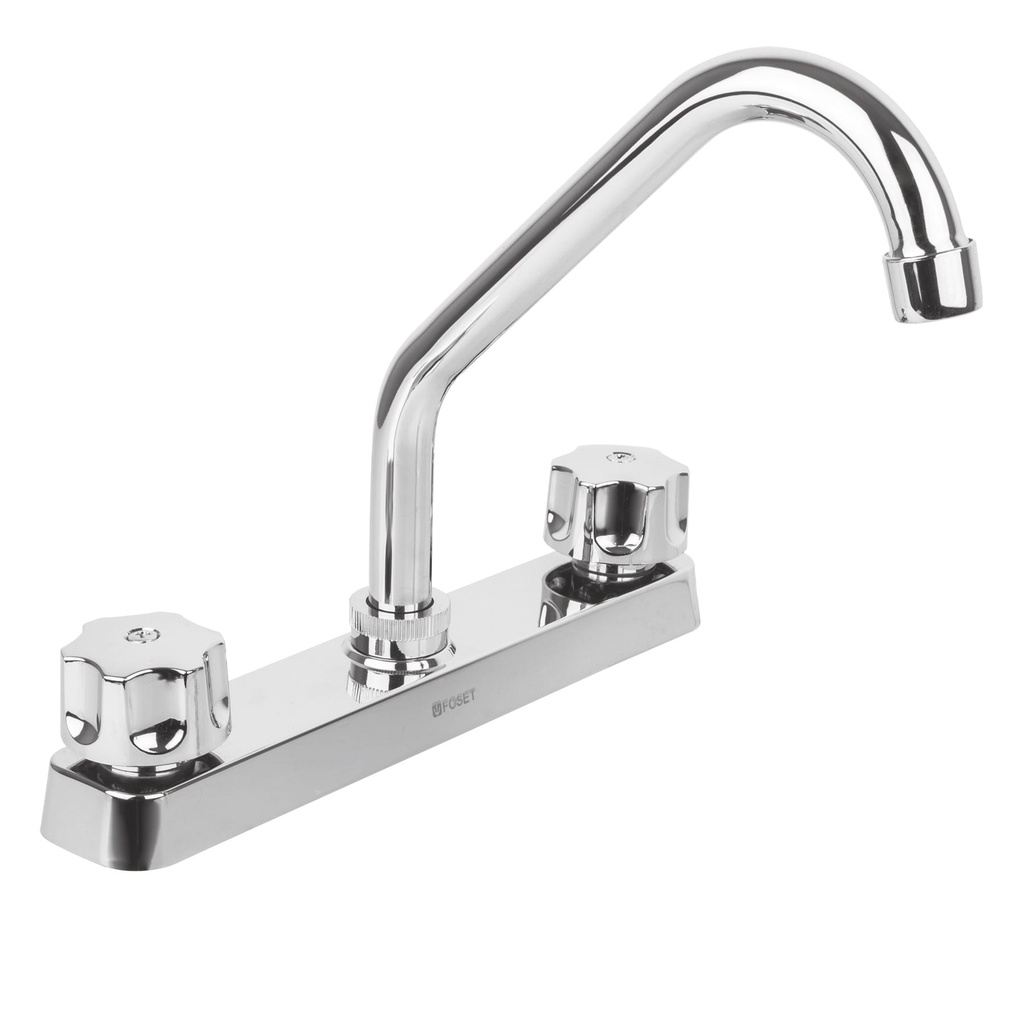 Mezcladora plastica 8' p/fregadero, cuello corto, hex Basic