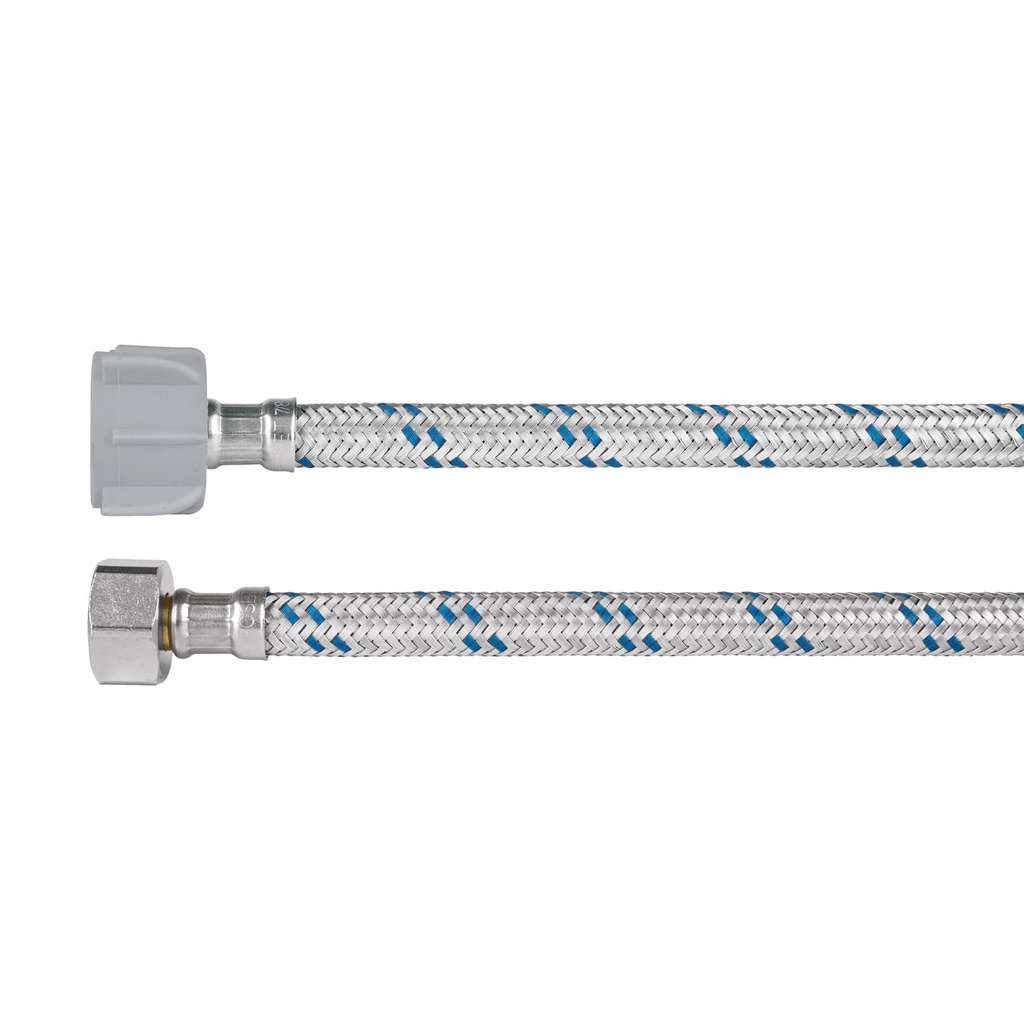 Manguera p/WC, aluminio, 1/2' x 7/8' tuerca plastica, 35 cm