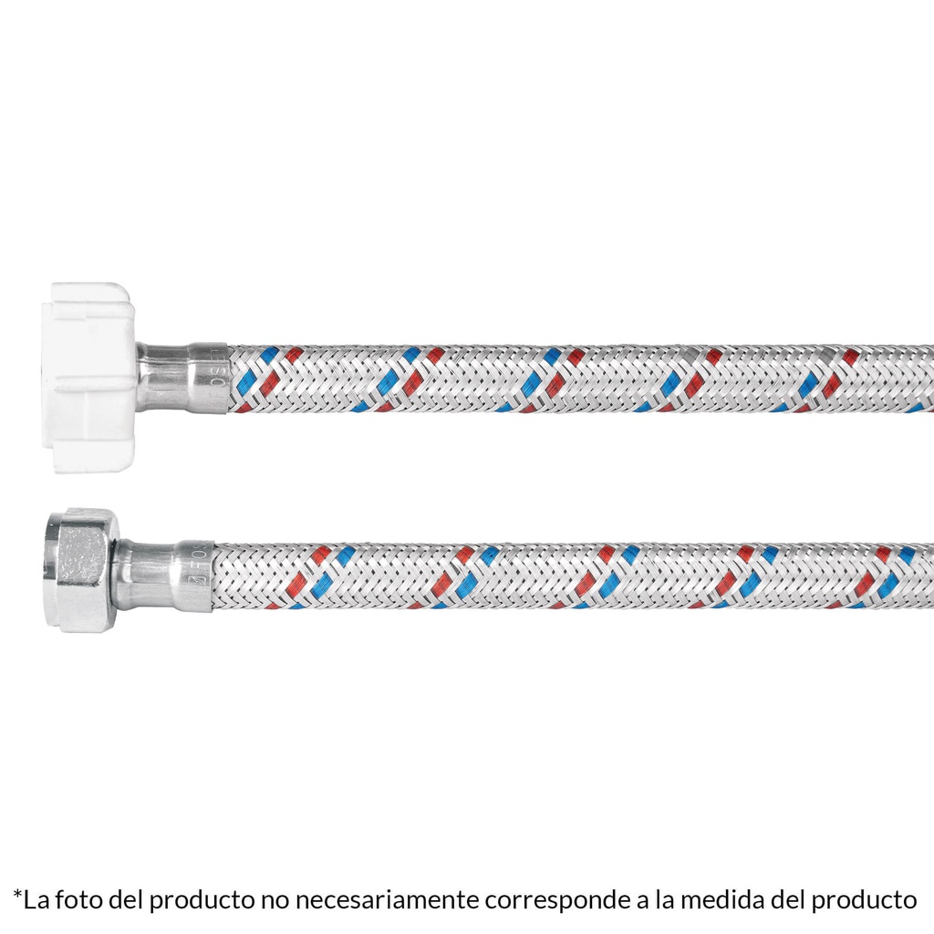 Manguera p/WC, aluminio, 1/2'x7/8' plast/metal, 60 cm, Basic