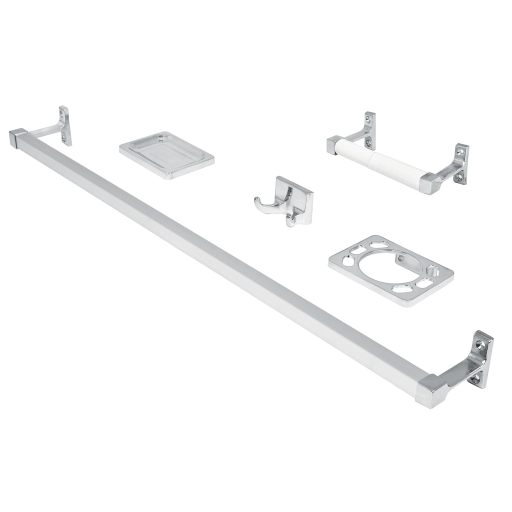 Juego de 5 accesorios para baño metalicos, Foset Basic