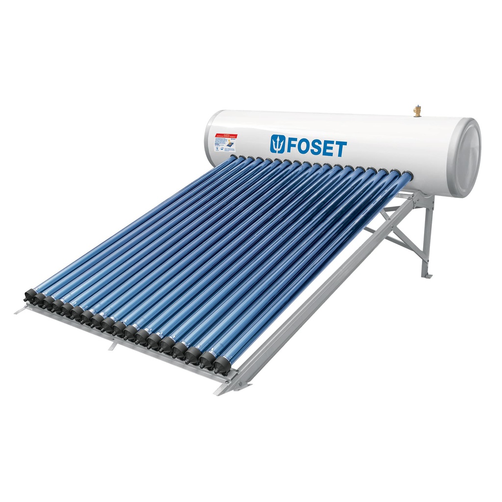 Calentador solar HeatPipe, 18 tubos, 200L, 5 personas, Foset
