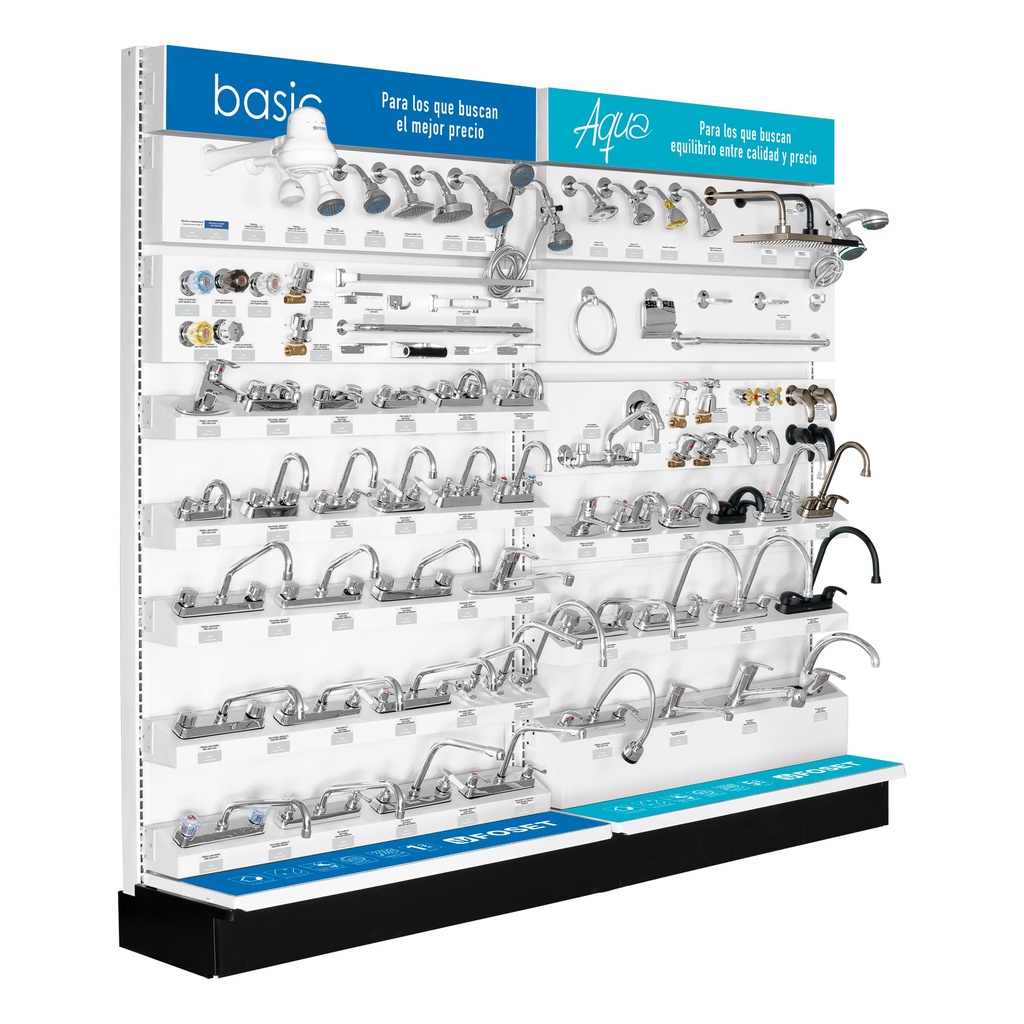 Exhibidor tipo gondola, Foset Basic/Aqua