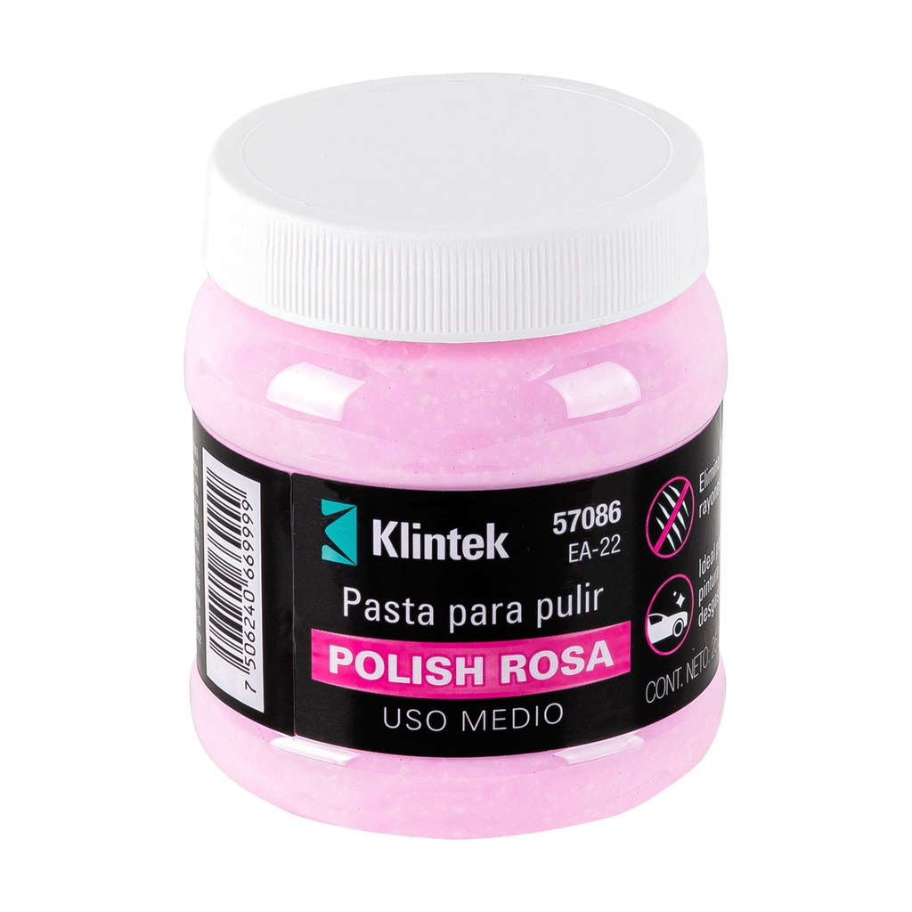 Polish en pasta rosa para auto, 250 g, uso medio, Klintek