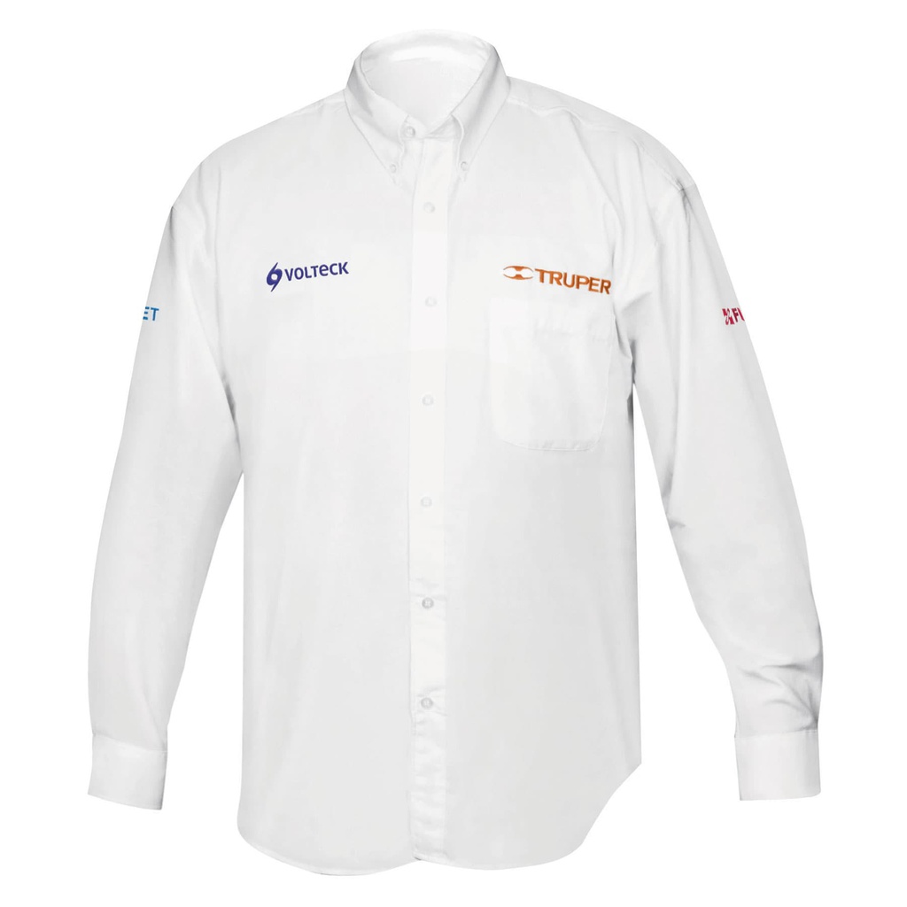 Camisa manga larga para hombre, blanca, EG, Truper
