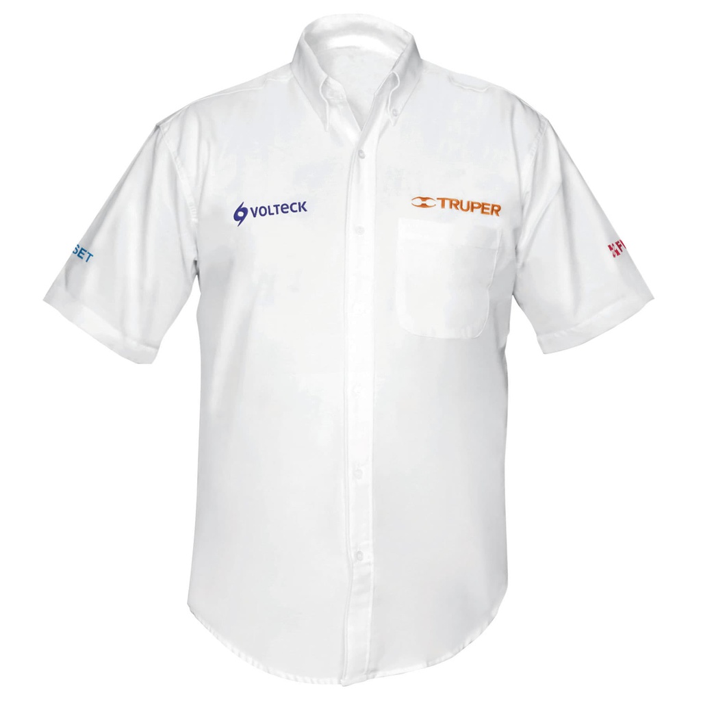 Camisa manga corta para hombre, blanca, G, Truper