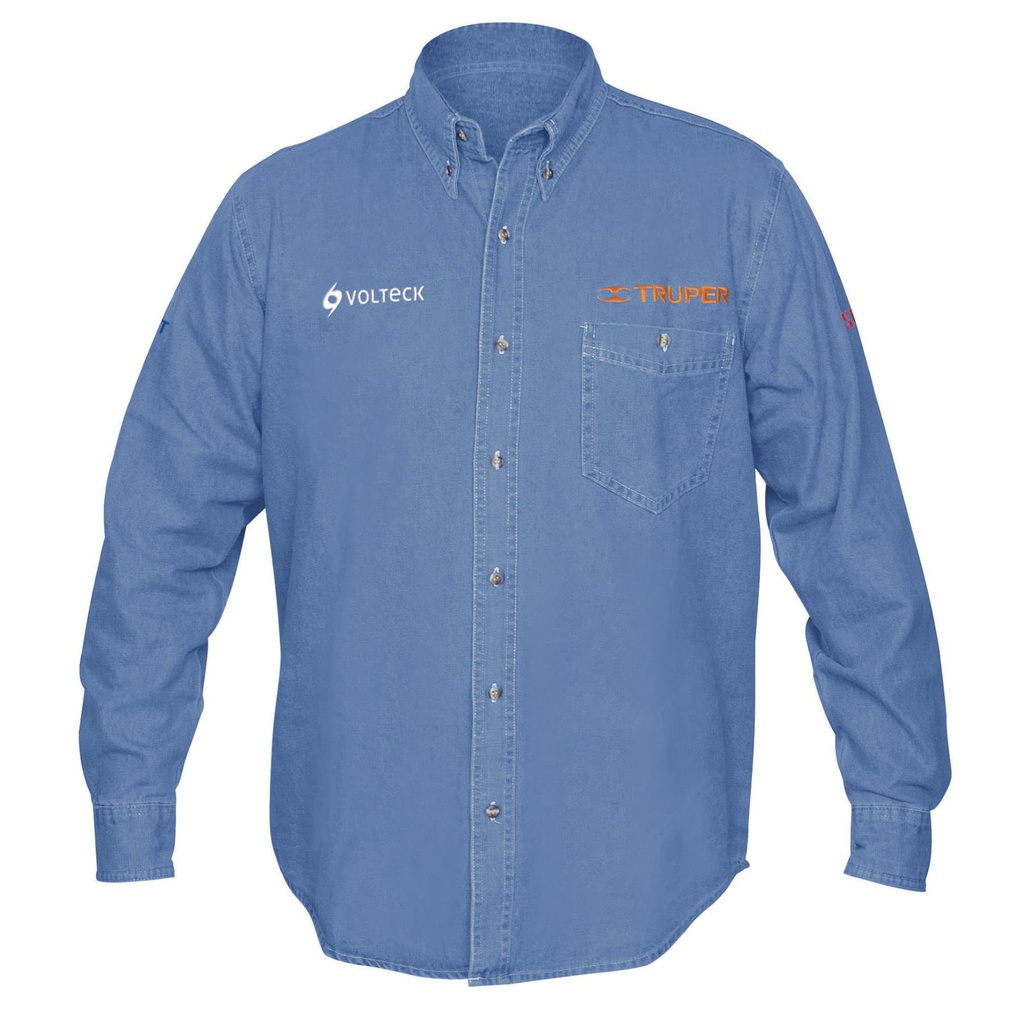 Camisa de mezclilla manga larga para hombre, EEG, Truper