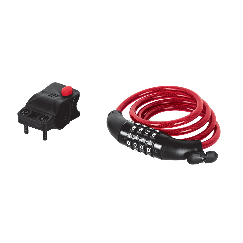 Candado de cable con combinacion, 8 mm X 1.0 m, Hermex