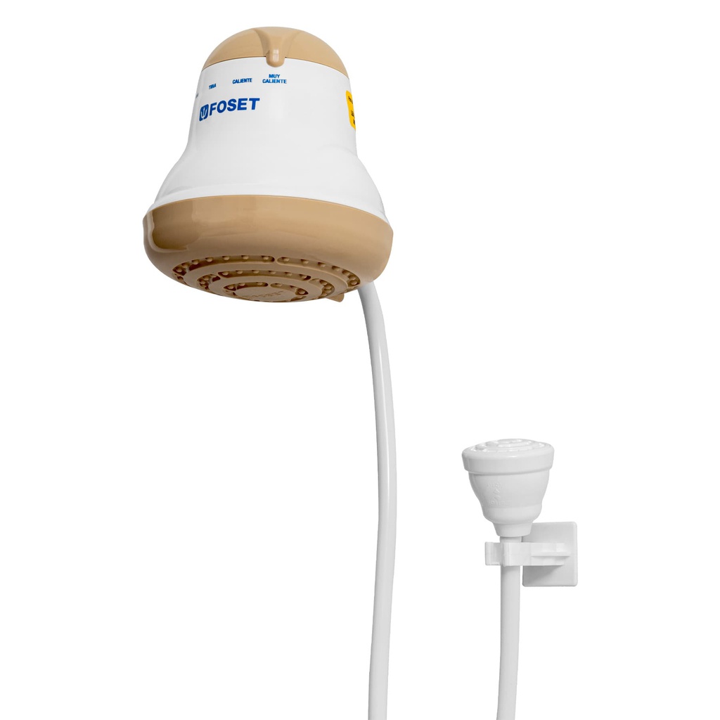 Regadera electrica, 4 temperaturas, 14.5cm, beige, Foset