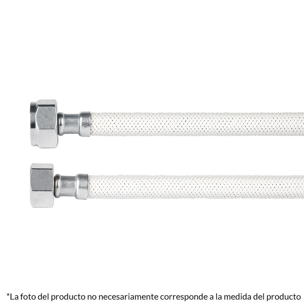 Manguera p/WC, vinilo blanco, 1/2' x 7/8', 50 cm, Foset