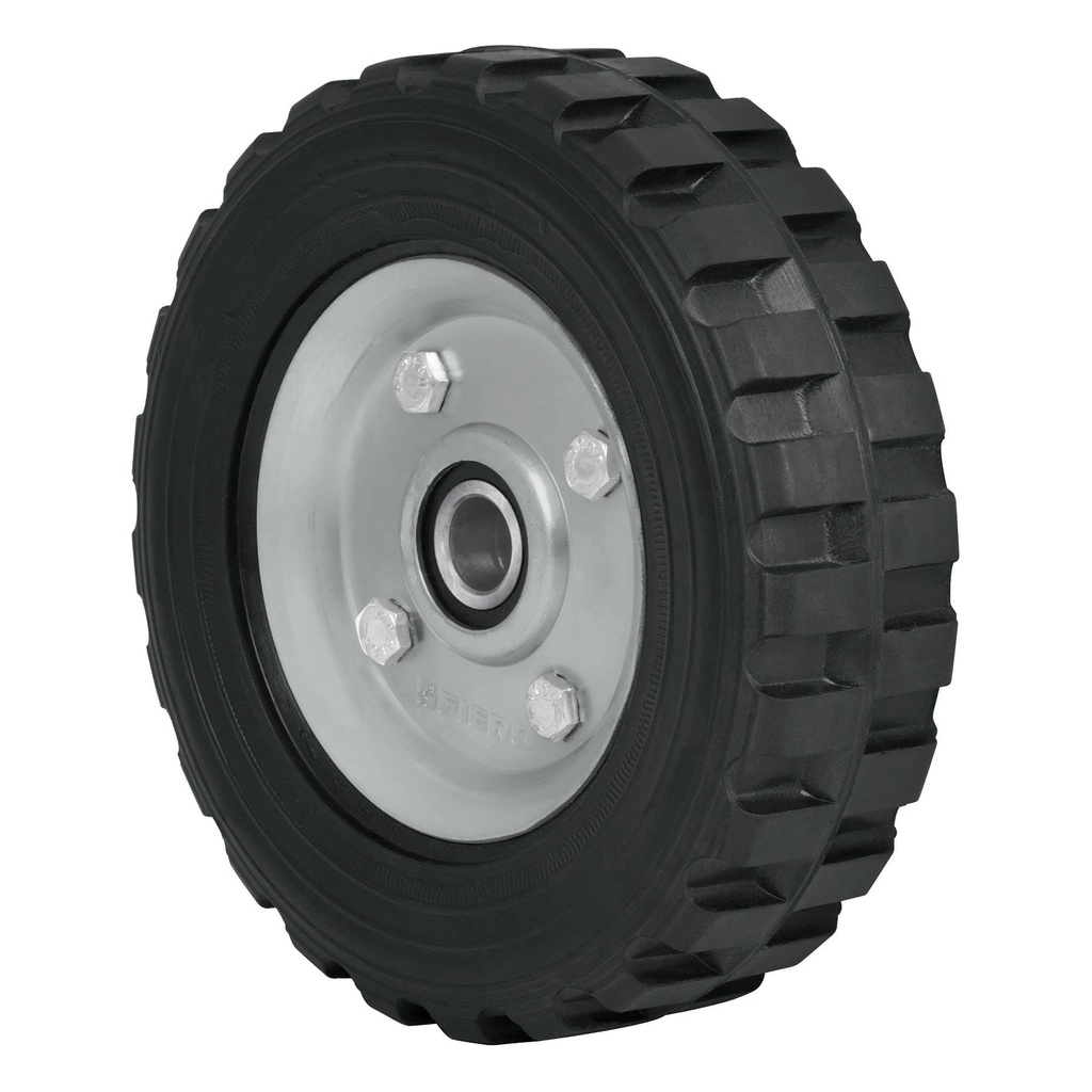 Rueda de hule solido 7' para diablo, doble balero, Pretul