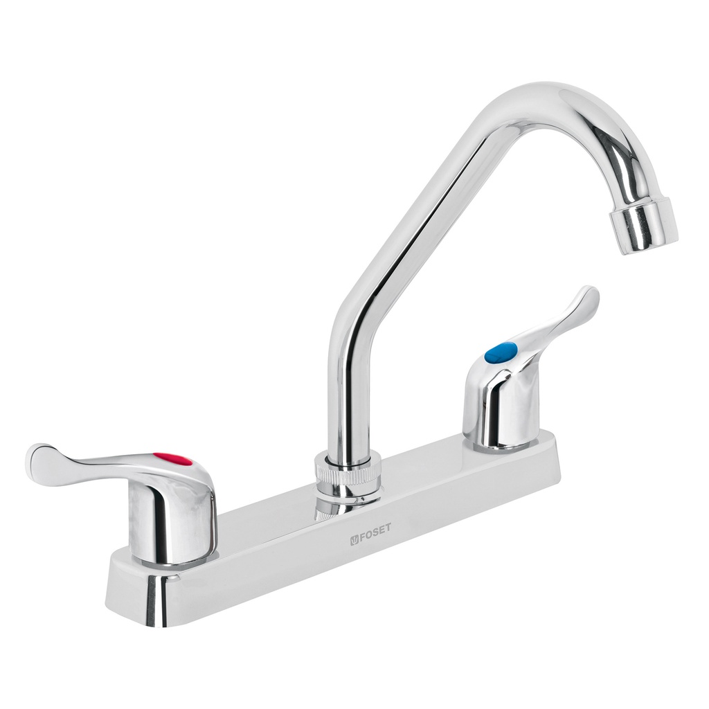 Mezcladora plastica 8' cuello corto para fregadero, palanca