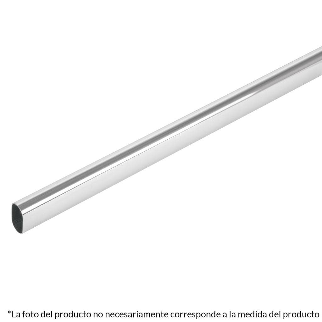 Tubo ovalado para closet,1.8 m, acero cromado, Hermex
