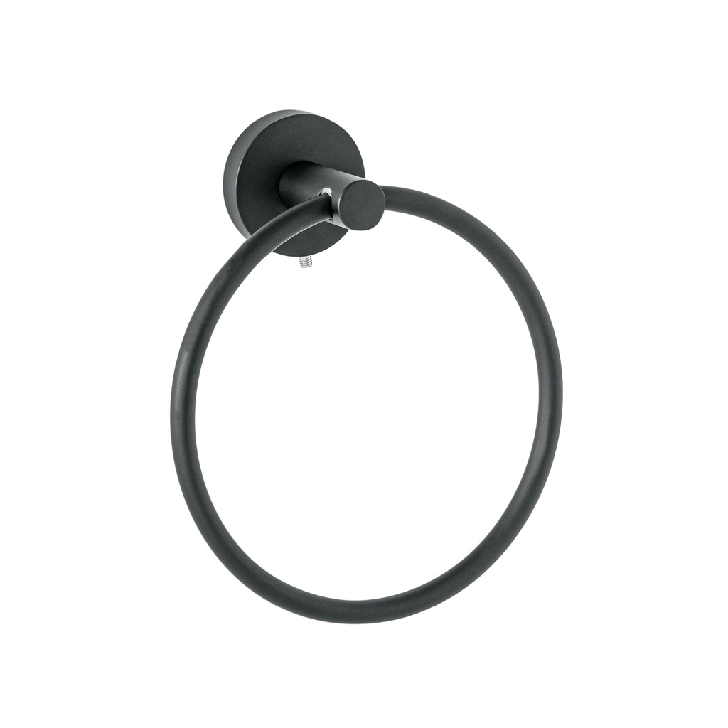 Toallero argolla metalico acabado negro, Foset Tubig