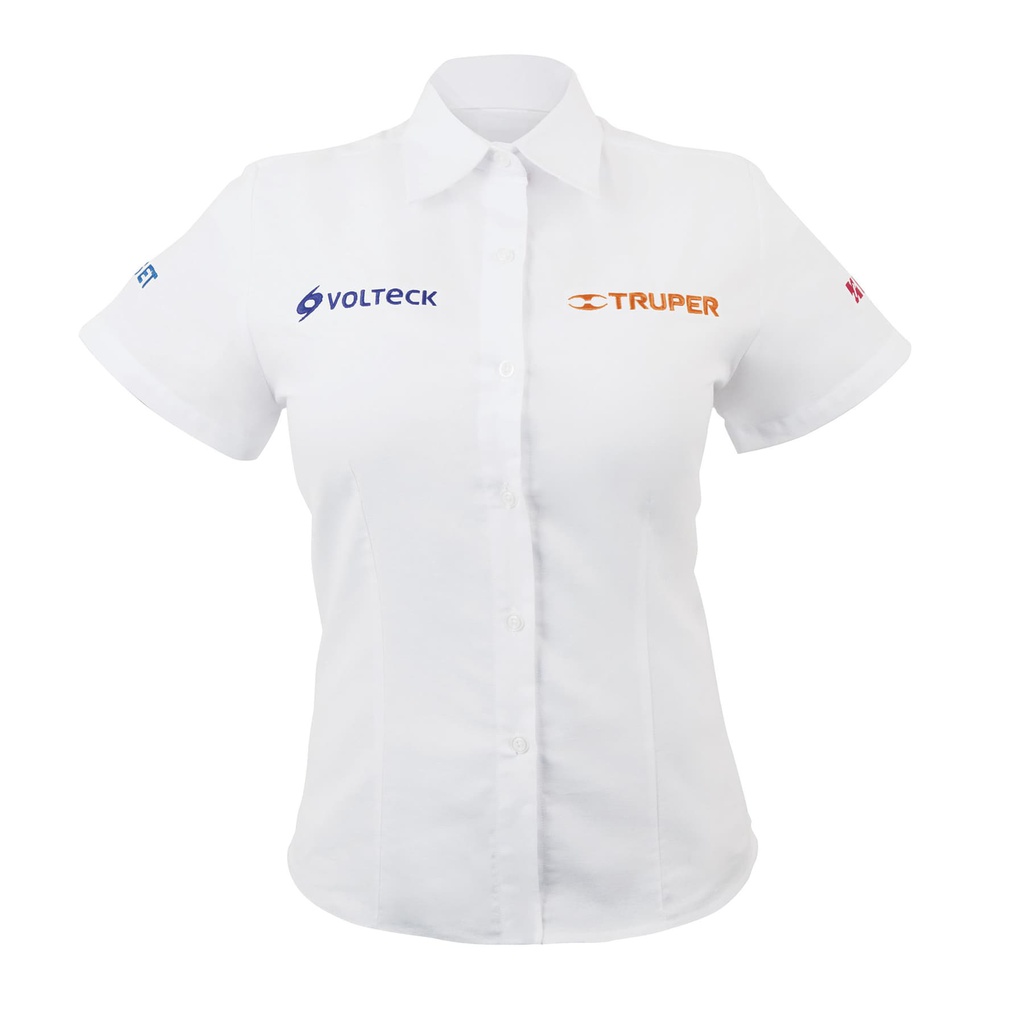 Camisa manga corta para mujer, blanca, M, Truper