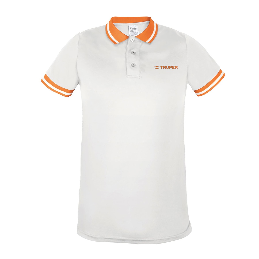 Playera polo performance para hombre, blanca, CH, Truper