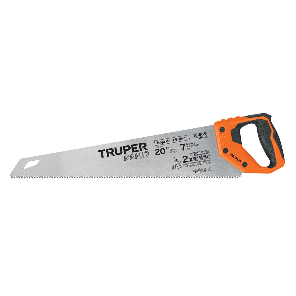 Serrucho Rapid 20', 7 DPP, mango Comfort grip, Truper