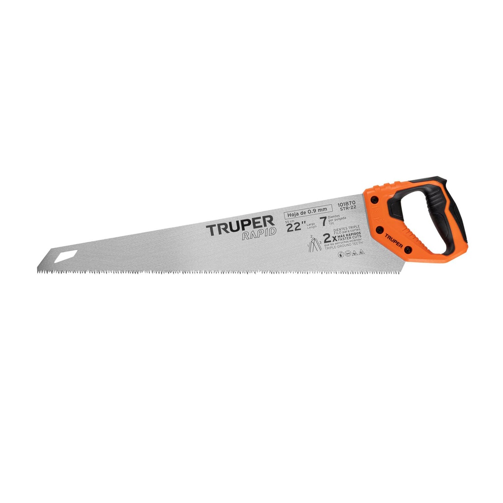 Serrucho Rapid 22', 7 DPP, mango Comfort grip, Truper