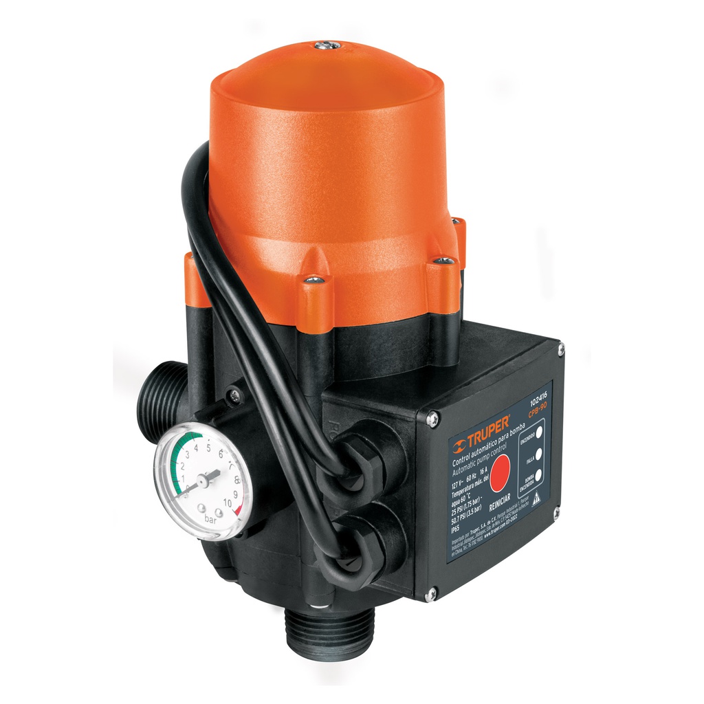 Control automatico de presion de bombas para agua, 90°